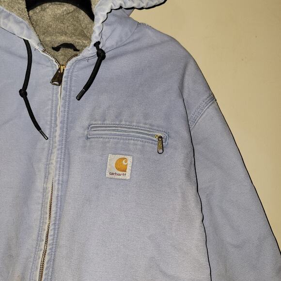 Carhartt Work Jacket Sandstone Sierra Sherpa Lined Duck Canvas Womens XL Outdoo - Picture 5 of 13